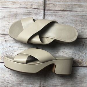 NWOT Vince Miller Leather Platform Slide Sandals 90s/Y2K inspired